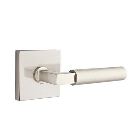Emtek Hercules Lever Left Hand 2-3/8 in Backset Privacy w/Square Rose for 1-1/4 in to 2 in Door 5210HECUS15LH